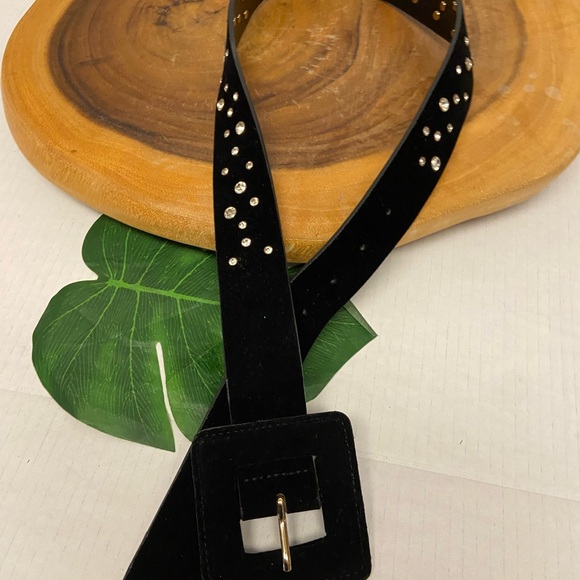 Zara Velvet Blinged Rhinestone Belt - Picture 10 of 10